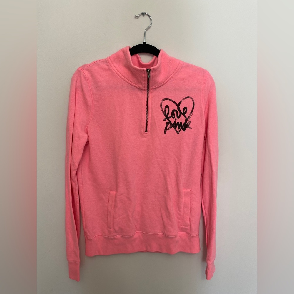 PINK 1/4 Zip-Up Sweatshirt